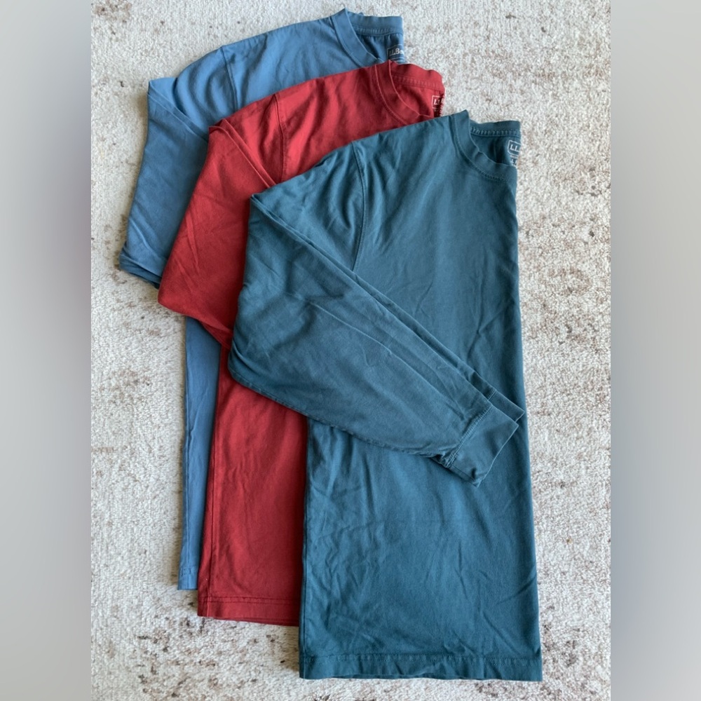 Three Large L.L. Bean Long Sleeve Tees